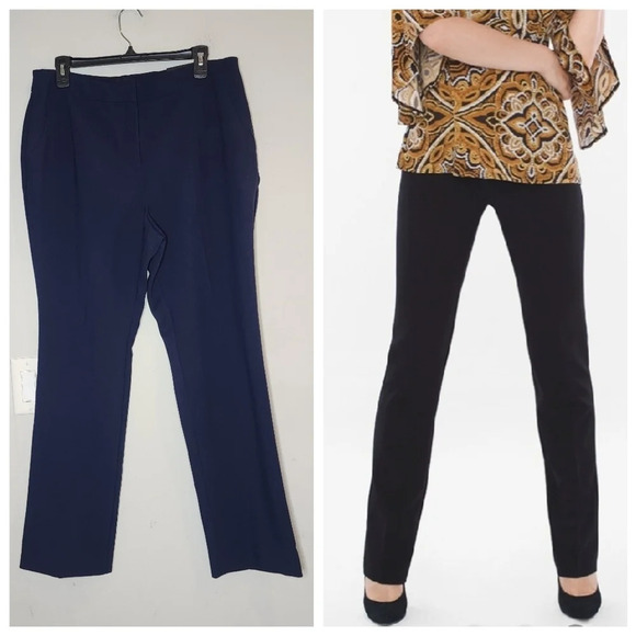 NWT Chico's Navy So Slimming Straight leg Trousers.  Size 1.5 short. 10P. - Picture 1 of 13